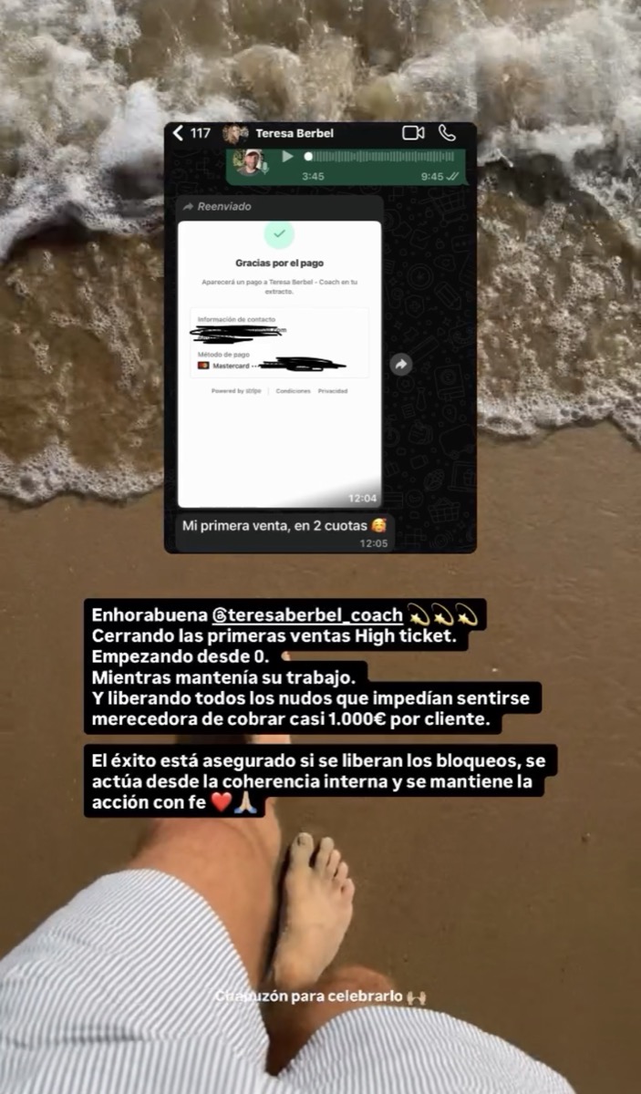 Resultado real de Teresa: primera venta high ticket
